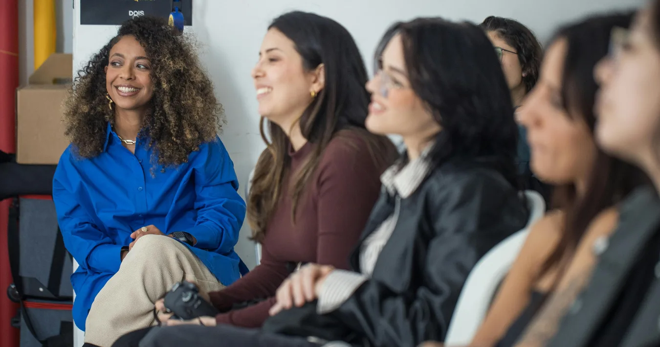 Diverse group of women in casual learning setting