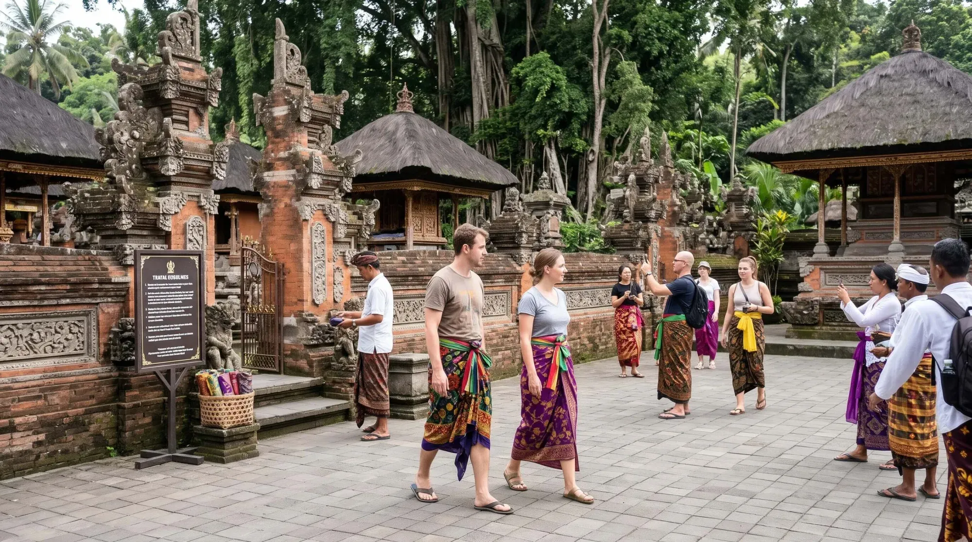 Dresscode at Tirta Empul Temple Bali
